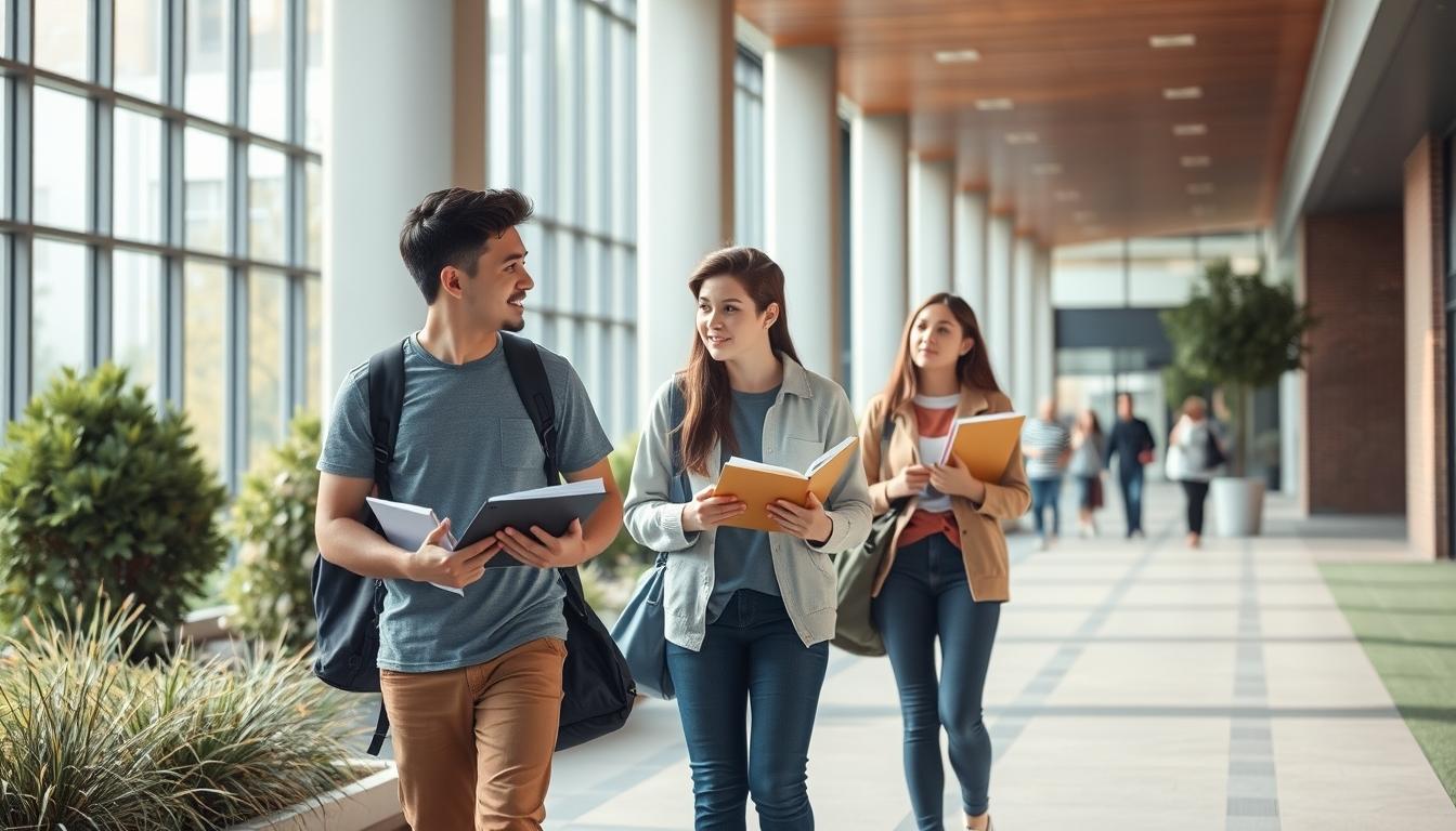 Students collaborating in study space